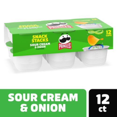 Pringles Potato Crisps Chips, Sour Cream and Onion, Snack Stacks