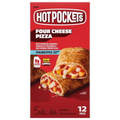 Hot Pockets Italian Style Seasoned Crust Four Cheese Pizza Sandwiches