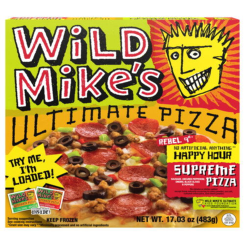 Wild Mike's Happy Hour Ultimate Supreme Rebel 9 Inch Pizza