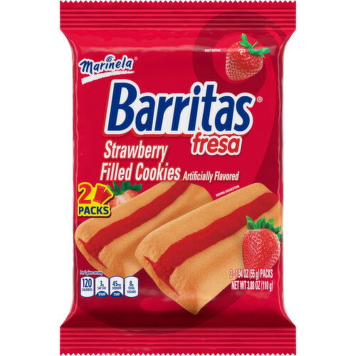 Marinela Marinela Barritas Fresa Strawberry Soft Filled Cookie Bar, 2 count, 3.88 Ounces