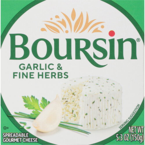 Boursin Garlic & Fine Herbs Spreadable Gourmet Cheese Image 1 of 8