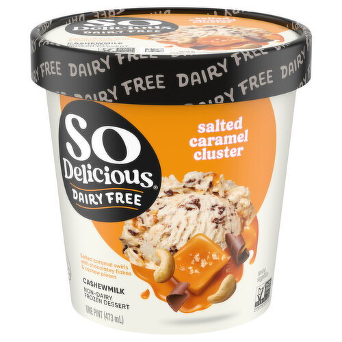 So Delicious Dairy Free Vegan Salted Caramel Cluster Cashew Milk Frozen Dessert Image 1 of 10