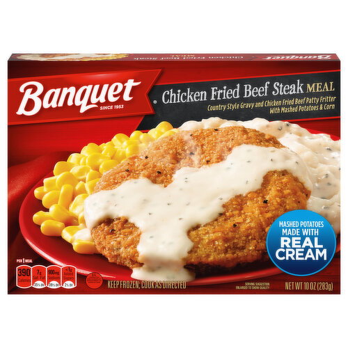 Banquet Chicken Fried Beef Steak Meal Image 1 of 6