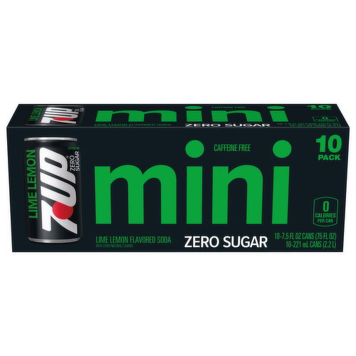 7-UP Zero Sugar Lime Lemon Mini Soda Image 1 of 6