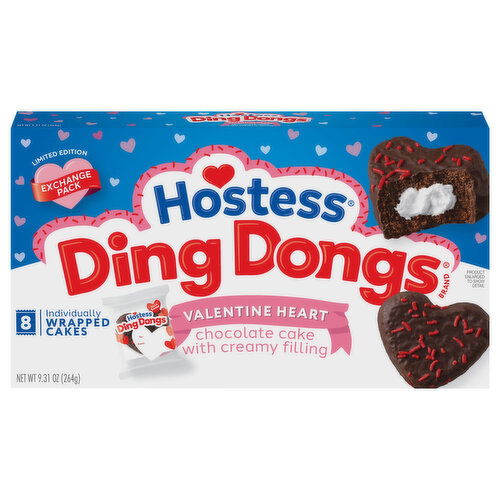 Hostess Valentine Heart Ding Dongs Exchange Pack