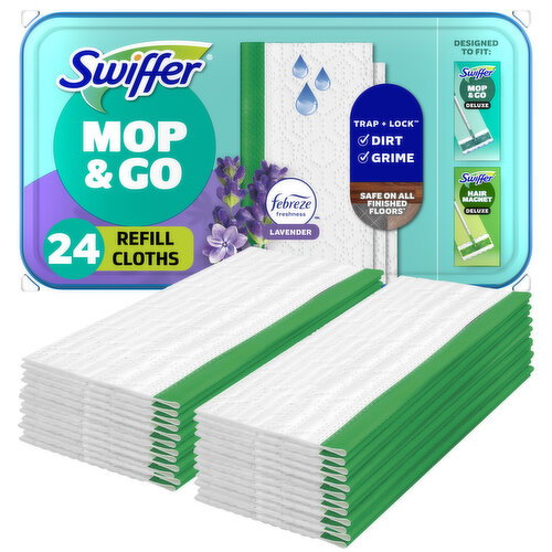 Swiffer Sweep + Mop, Wet Pads Refill, Floor Cleaner, Lavender Image 1 of 6