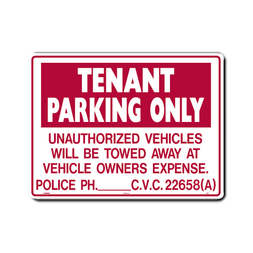 Tenant Parking Only Sign 1 ct