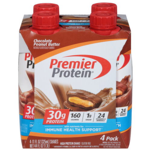 Premier Protein Choc Peanut Butter Shake 4/11 oz