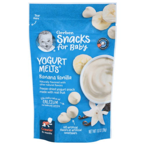 Gerber Yogurt Melts, Banana Vanilla, Crawler, 8+ Months