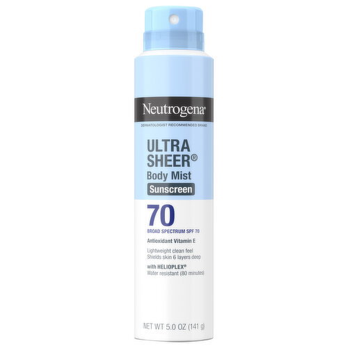 Neutrogena Body Mist Broad Spectrum SPF 70 Sunscreen