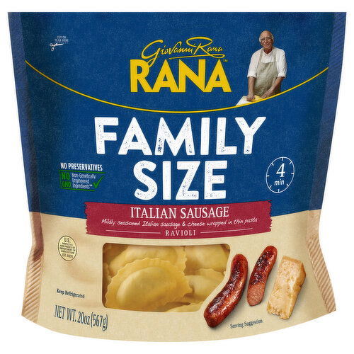 Rana Ravioli, Italian Sausage, Family Size