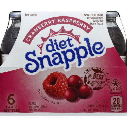 Snapple Juice Drink, Cranberry Raspberry, Diet