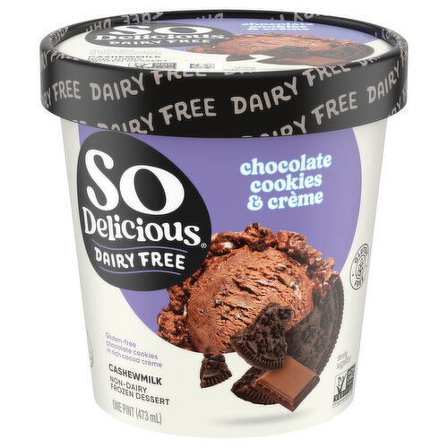 So Delicious Dairy Free Vegan Chocolate Cookies N’ Cream Cashew Milk Frozen Dessert