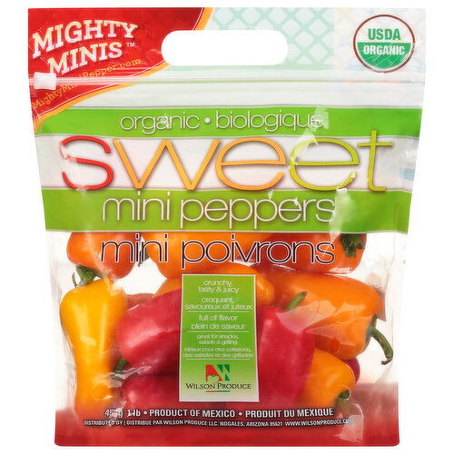 Mighty Minis Peppers, Organic, Sweet, Mini