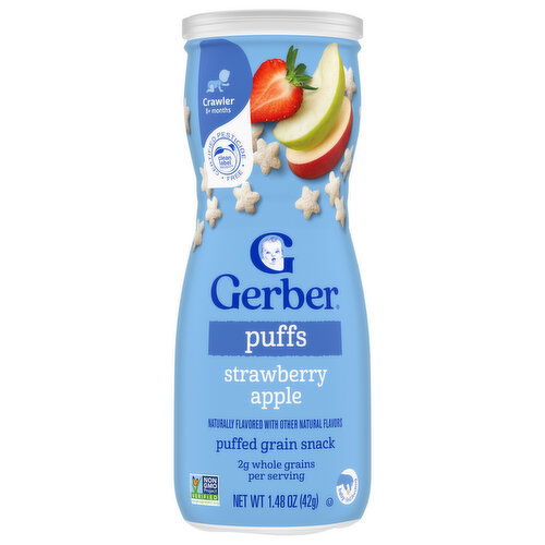 Gerber Crawler (8+ Months) Puffed Grain Snack Strawberry Apple Puffs