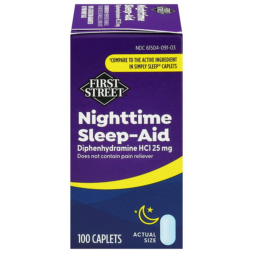 First Street Caplets Nighttime 25 mg Sleep-Aid Image 1 of 5
