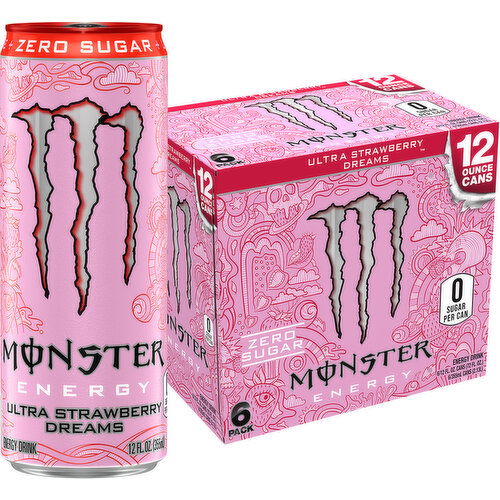 Monster Energy Ultra Monster Energy Ultra Strawberry Dreams 6 Pack - 12 Fl Oz