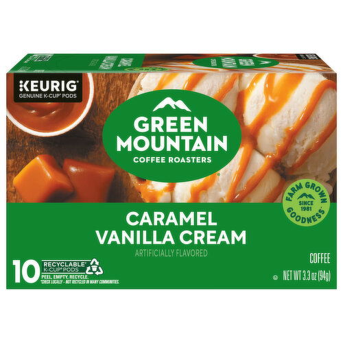 Green Mountain Coffee Roasters K-Cup Pods Caramel Vanilla Cream Coffee