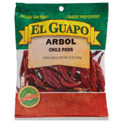 Arbol Chile Pods, EL Guapo Whole Chili Pods