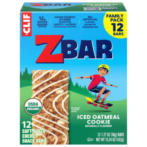 Zbar Soft-Baked Iced Oatmeal Cookie Energy Snack Bars