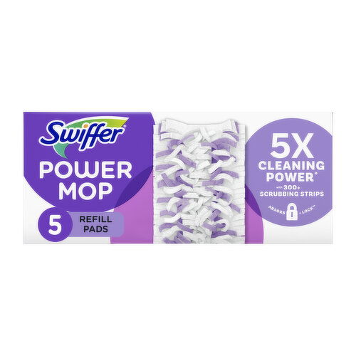 Swiffer Power Mop Cleaning Pads Refill, Floor Cleaner for Mopping