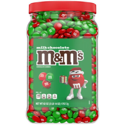 M&M Milk Chocolate Red & Green Jar