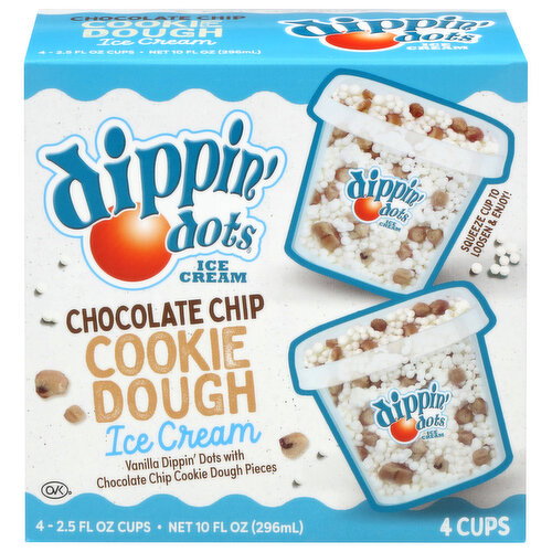 Dippin Dots Choc Chip Cookie Dough Ice Cream Cups