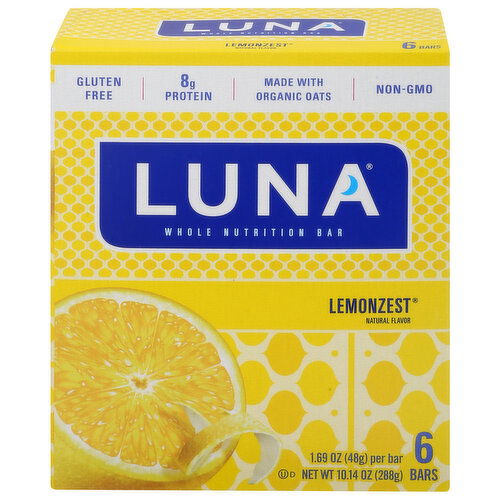 Luna Nutrition Bars, Whole, Lemonzest