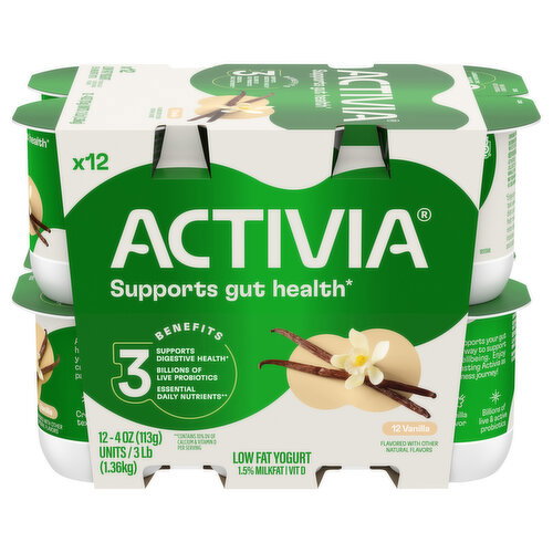Activia Vanilla Probiotic Low Fat Yogurt
