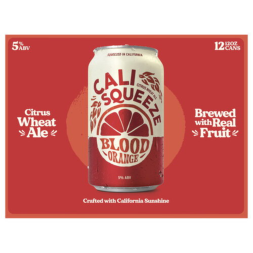 Cali Squeeze Beer, Citrus Wheat Ale, Blood Orange