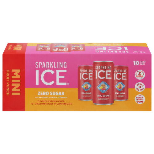 Sparkling Ice Sparkling Water, Zero Sugar, Fruit Punch, Mini