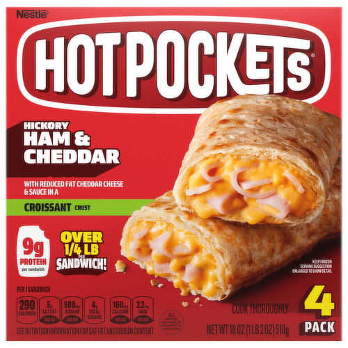 Hot Pockets Croissant Crust Hickory Ham & Cheddar Sandwiches