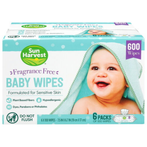 Sun Harvest Fragrance Free Baby Wipes