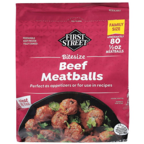 First Street Bitesize Beef Meatballs Family Size