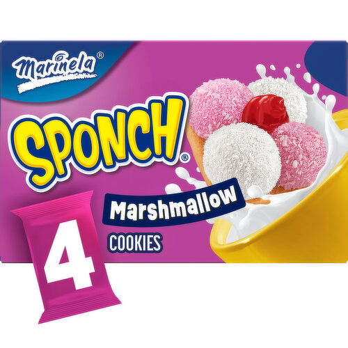 Marinela Marshmallow and Strawberry Coconut Cookies, 4 packs, 12.68 oz