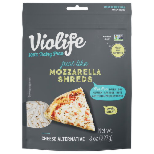 Violife Just Like Mozzarella Shreds Shredded Cheese, Dairy-Free Vegan Image 1 of 6