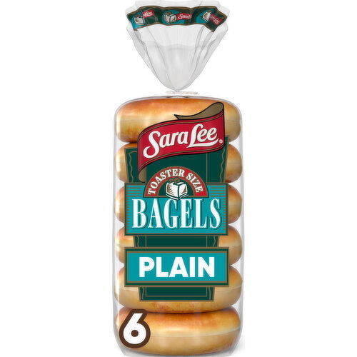 Sara Lee Plain Pre-sliced Bagels, 6 count, 13 oz