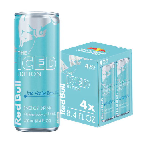 Red Bull Iced Edition Energy Drink, Iced Vanilla Berry, 8.4 fl. oz., 80mg Caffeine, Taurine & B Vitamins Image 1 of 11