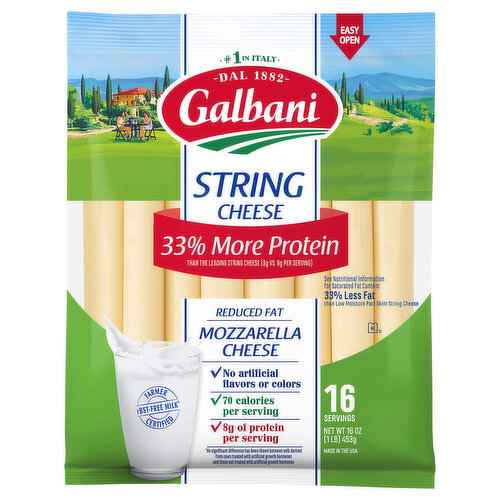 Galbani Reduced Fat Mozzarella String Cheese Image 1 of 6