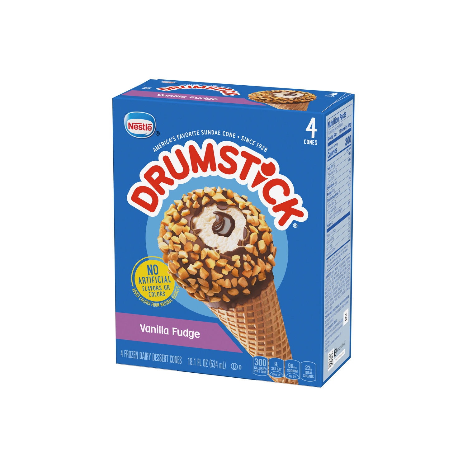 Nestle Drumstick Vanilla Fudge Frozen Dairy Dessert Cones - Smart \u0026 Final, image size:1500x1500