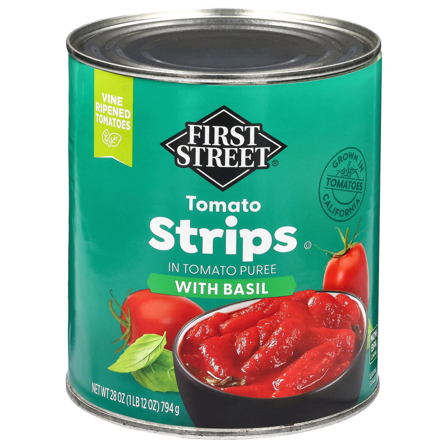 First Street Tomato Strips in Tomato Puree with Basil - Smart & Final