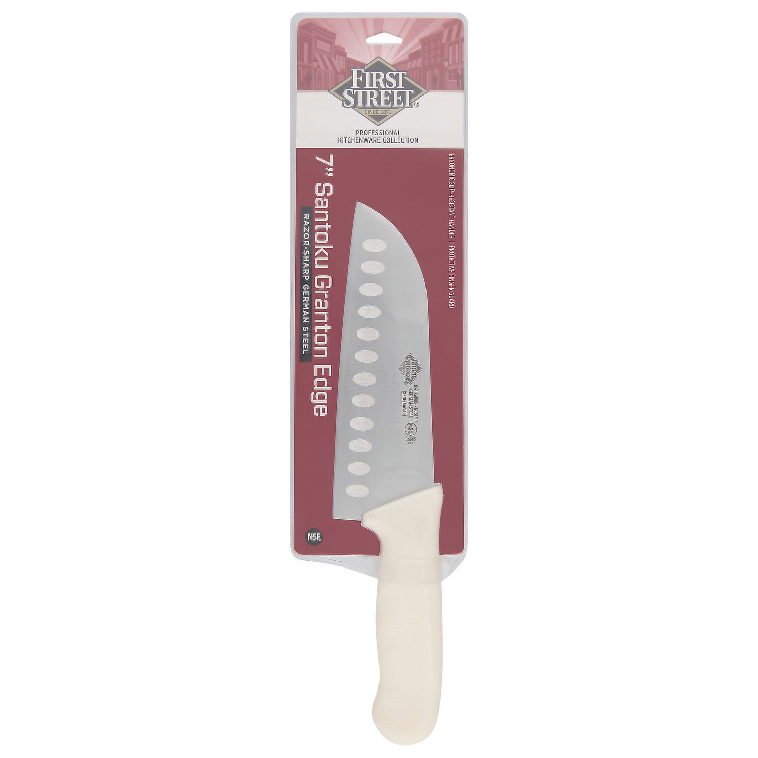 Fidut ステンレススチール 直刃剃刀 First Street SSantoku Granton Edge Knife, 7 Inch - Smart & Final