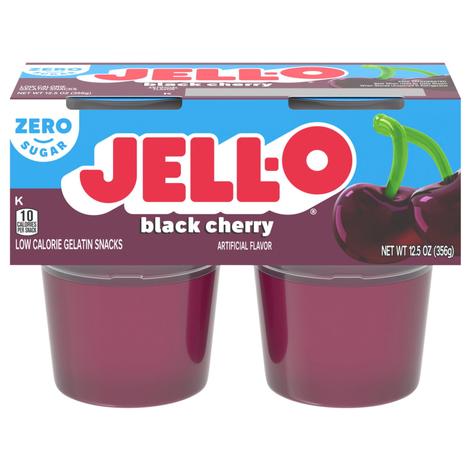 Jell-O Zero Sugar Low Calorie Strawberry Kiwi Gelatin Snacks