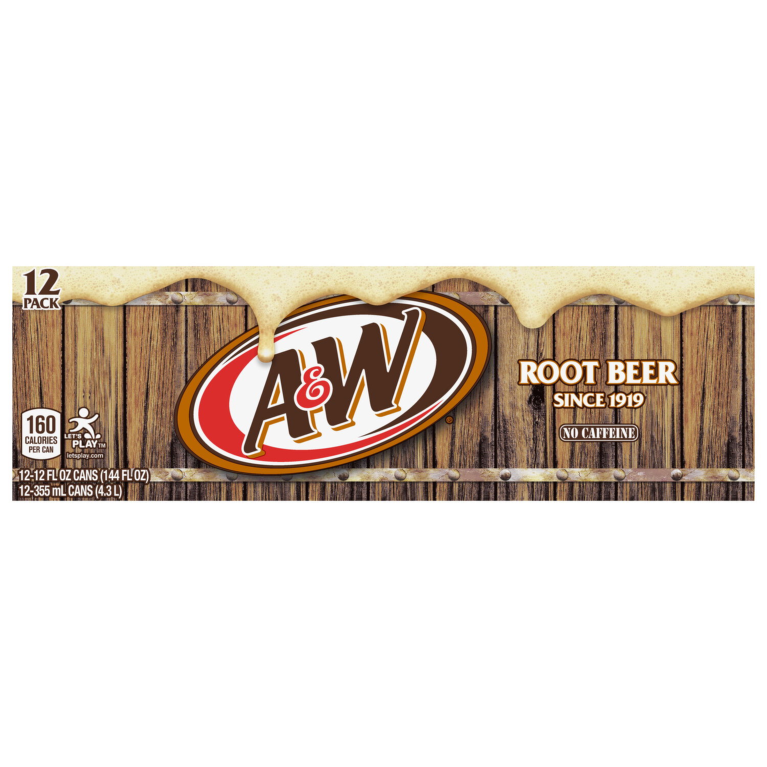 A&W Root Beer, Zero Sugar, 12 Pack - Smart & Final