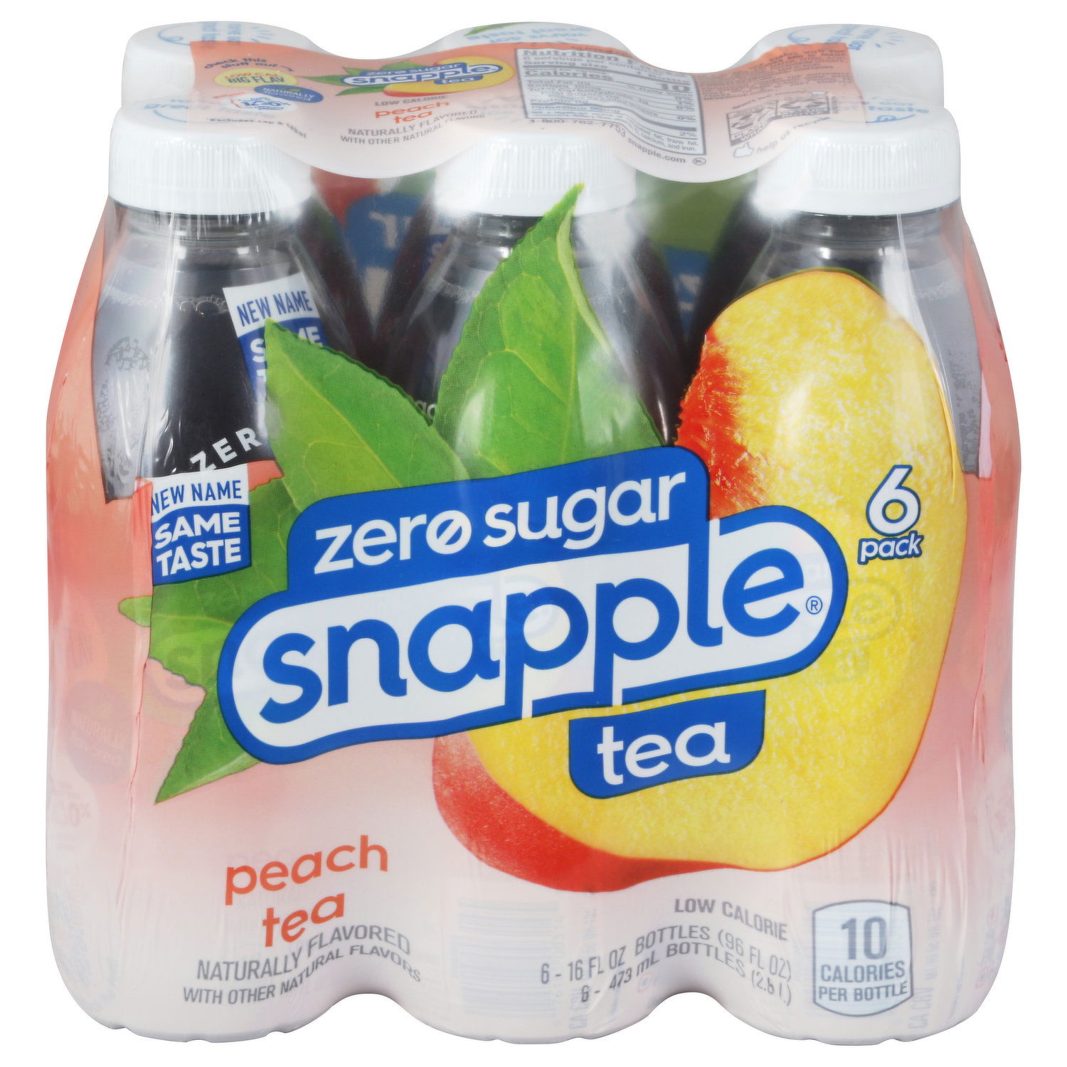 Snapple Tea, Zero Sugar, Peach, 6 Pack - Smart & Final