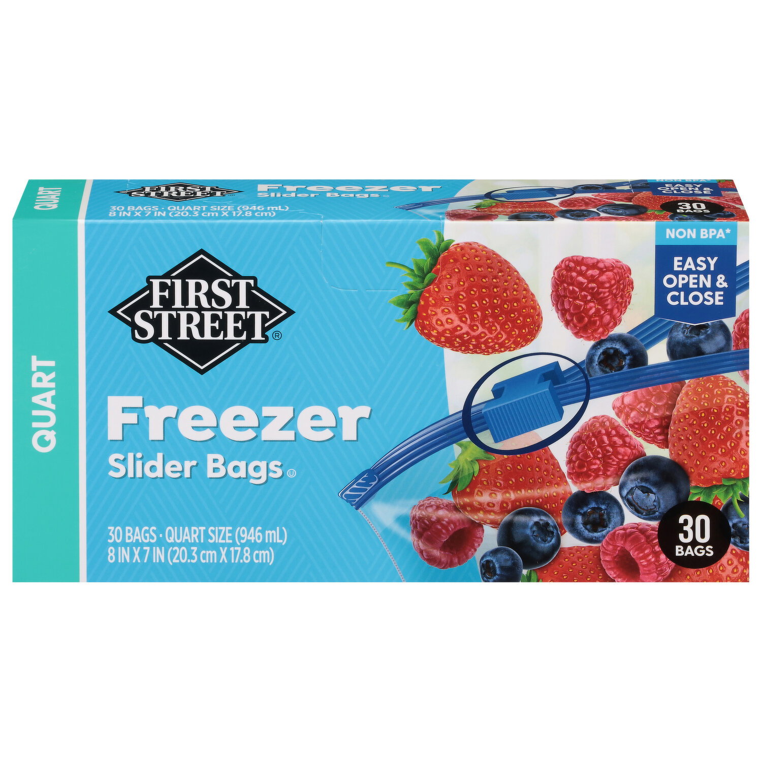 First Street Quart Freezer Slider Bags - Smart & Final