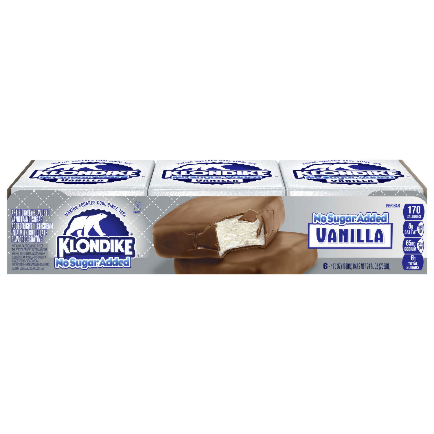Klondike Ice Cream Bars, No Sugar Added, Vanilla - Smart & Final