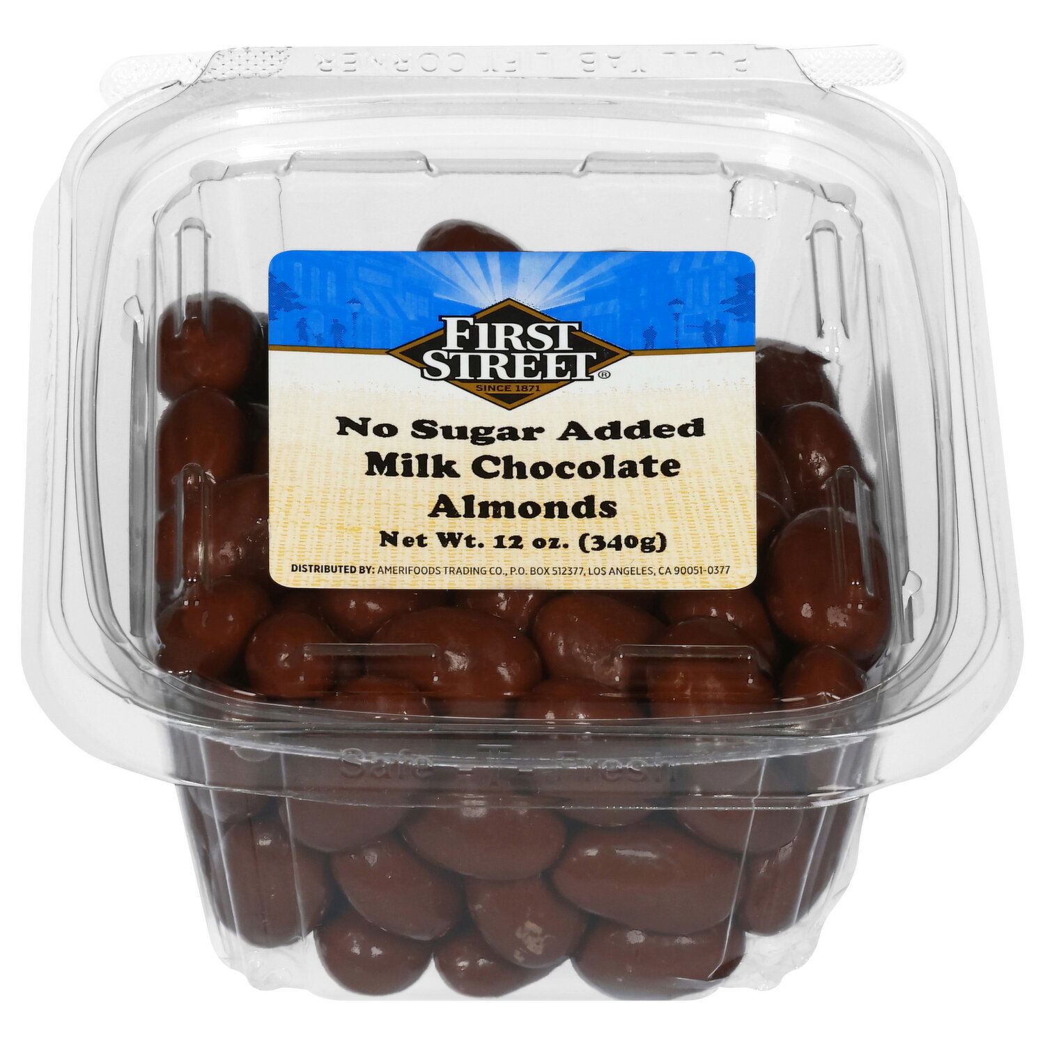 First Street Almonds, No Sugar Added, Milk Chocolate - Smart