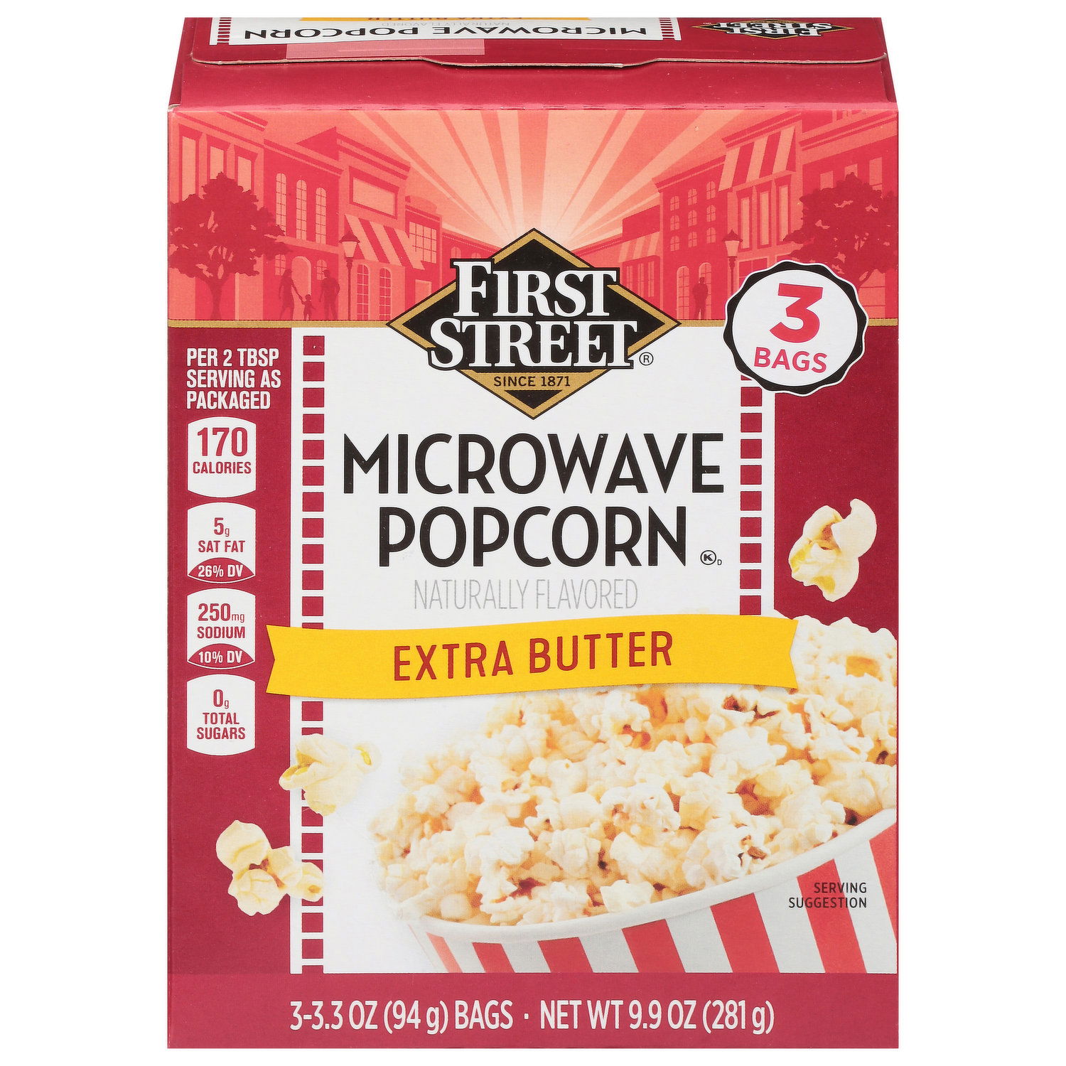 First Street Microwave Popcorn, Extra Butter - Smart & Final