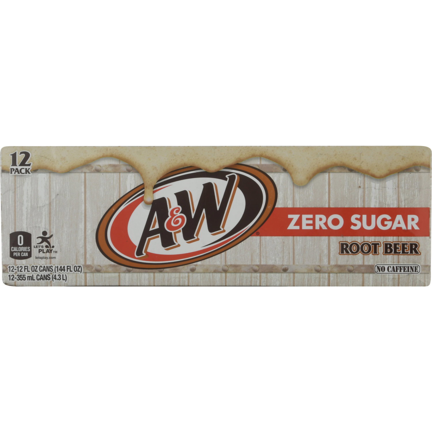 A&W Root Beer, Zero Sugar, 12 Pack - Smart & Final